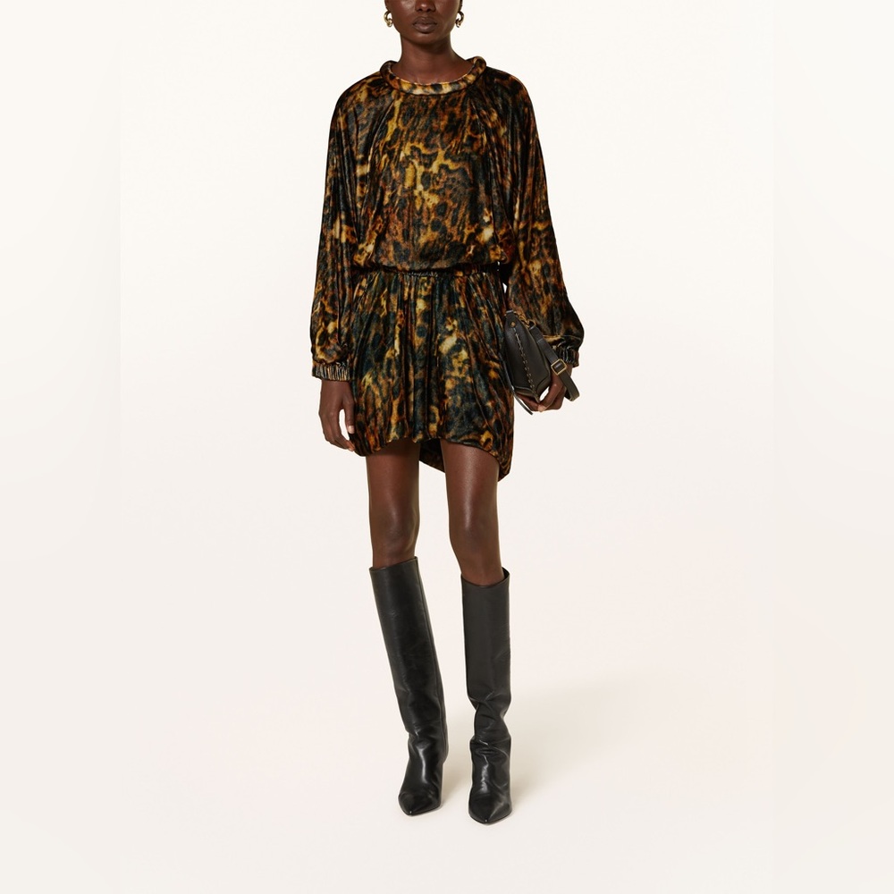 Isabel Marant
Lassie Leopard Velvet Minidress With Pockets
